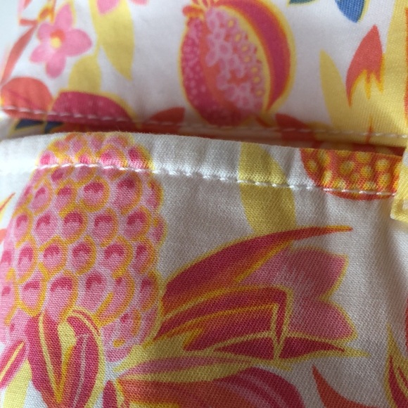 Talbots Tropical Floral Perfect Crop Pants Pink Orange Yellow Women’s Curvy 6 - Picture 3 of 12